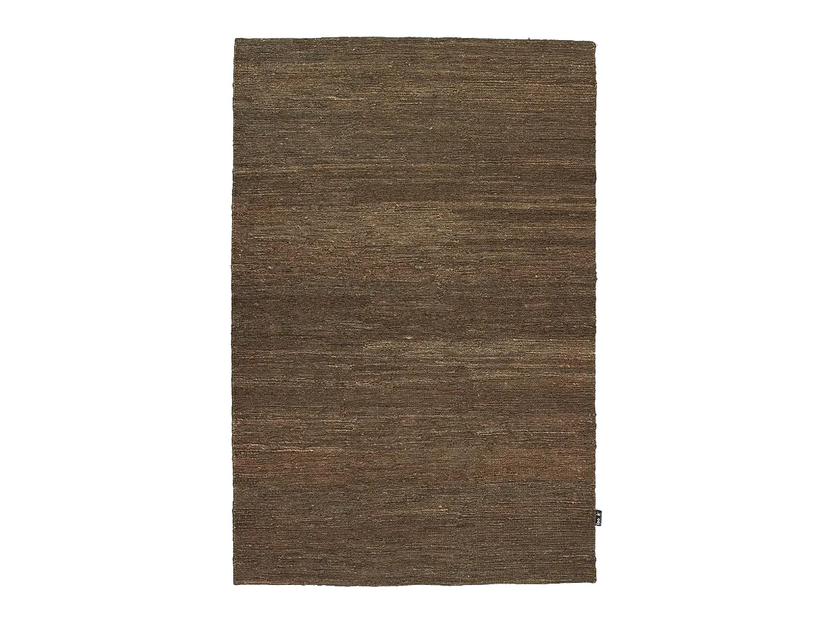 Tapis kilim 200x300 rectangle fait main en chanvre marron motif uni LOOK 601