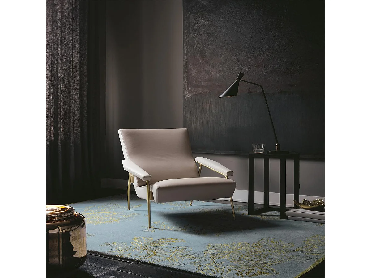 tapis chambre 120x180 fait à la main en laine bleu et or rectangle motif floral