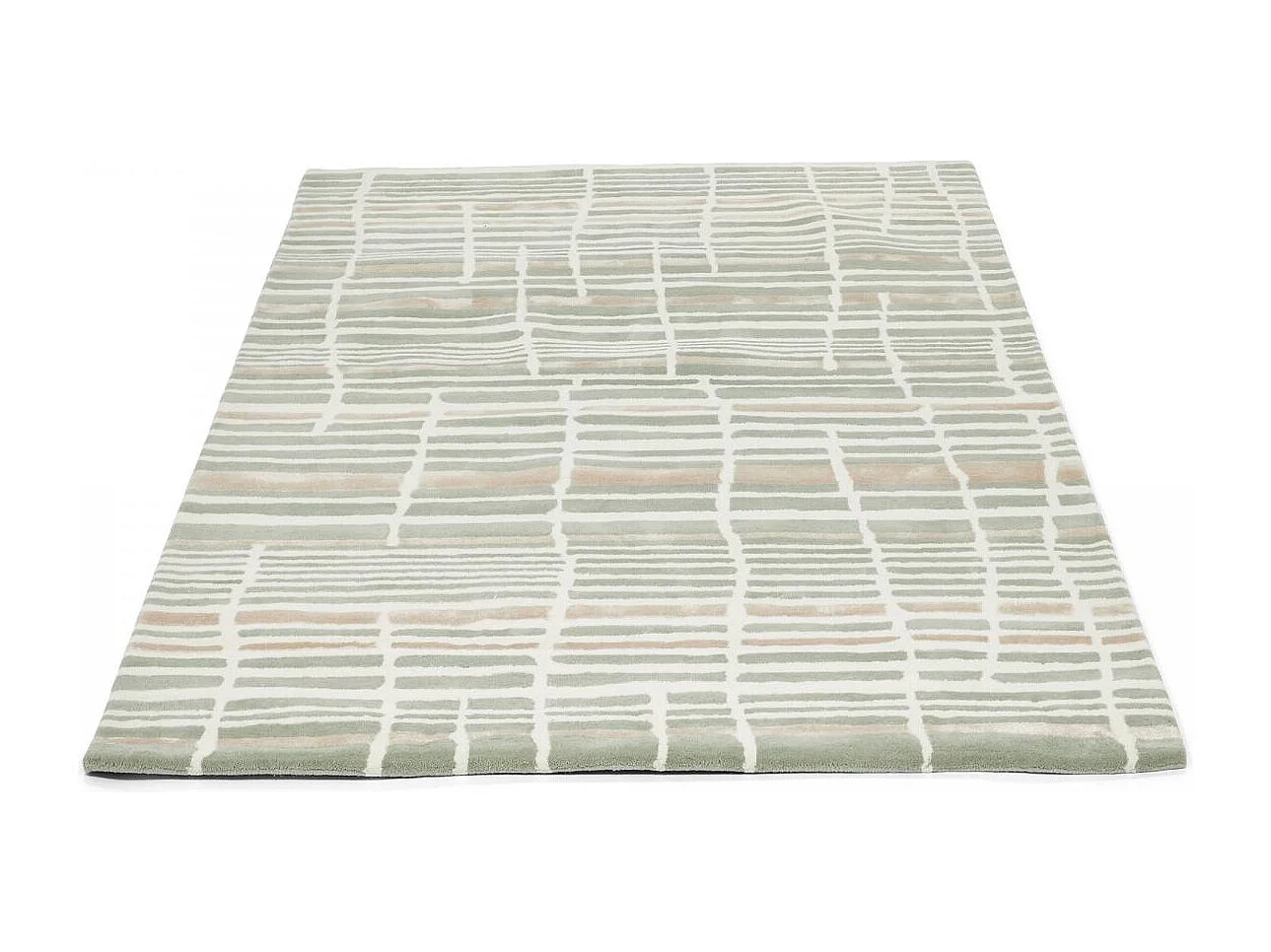 tapis salle à manger 200x280 fait à la main en laine bleu et gris
