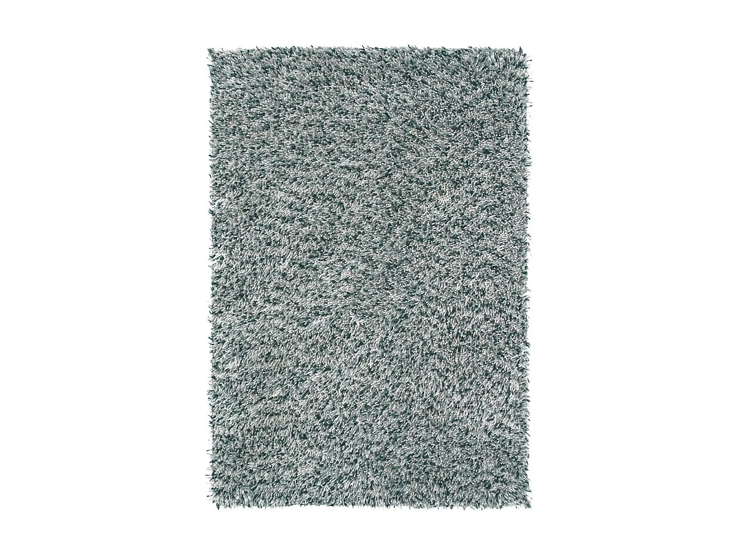 Tapis shaggy 250x350 rectangle tissé gris et blanc en laine motif faux uni ROCKS