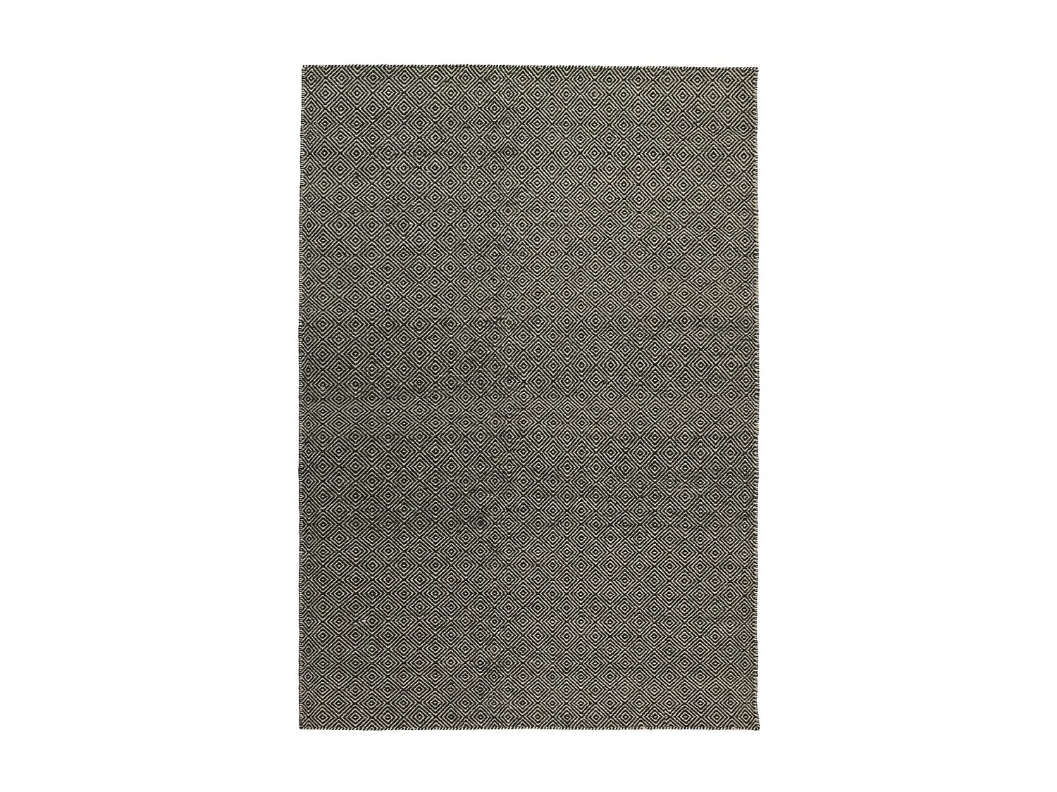 Tapis kilim 170x240 rectangle fait main en laine gris motif géométrique