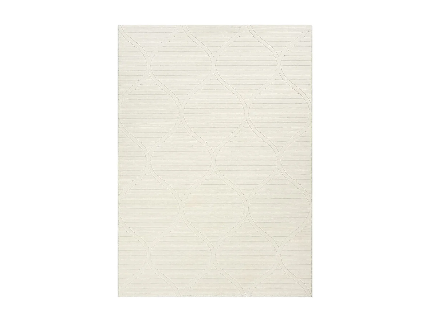 Tapis intérieur extérieur 120x160 en relief LYN14 TENDIA Crème ton sur ton