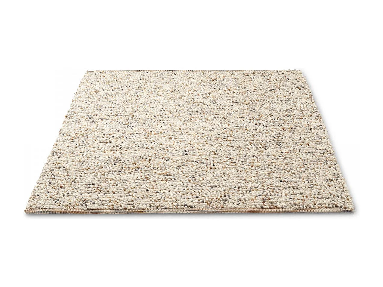 tapis chambre 170x240 fait main en laine crème et gris rectangle motif simple