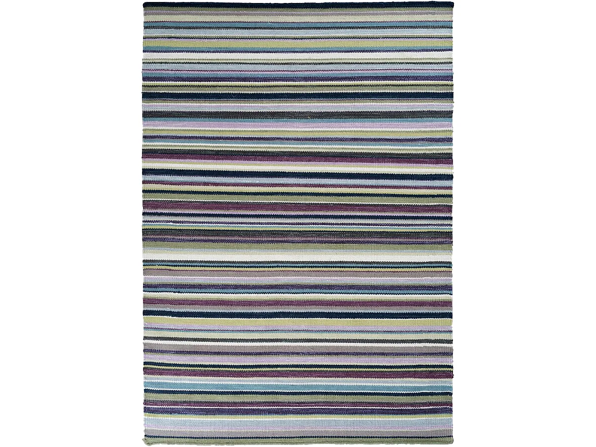 Tapis kilim 70x140 rectangle fait main en laine violet motif géométrique