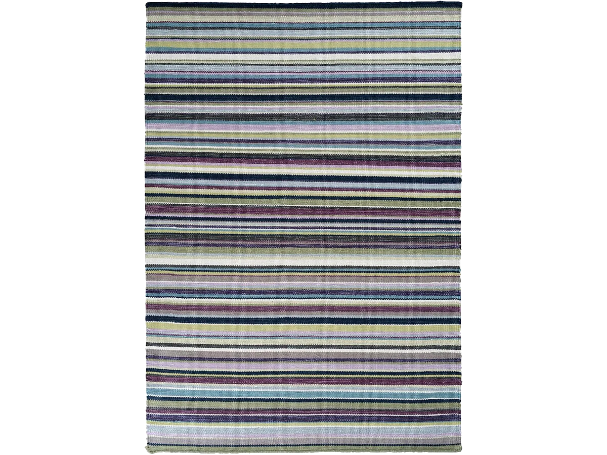 Tapis kilim 70x140 rectangle fait main en laine violet motif géométrique