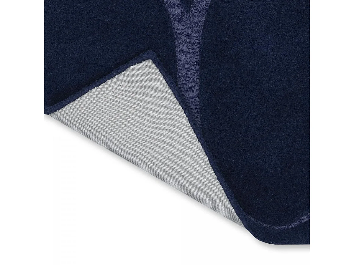 tappeto da soggiorno 200x280 realizzato a mano in lana blu navy rettangolo modello semplice