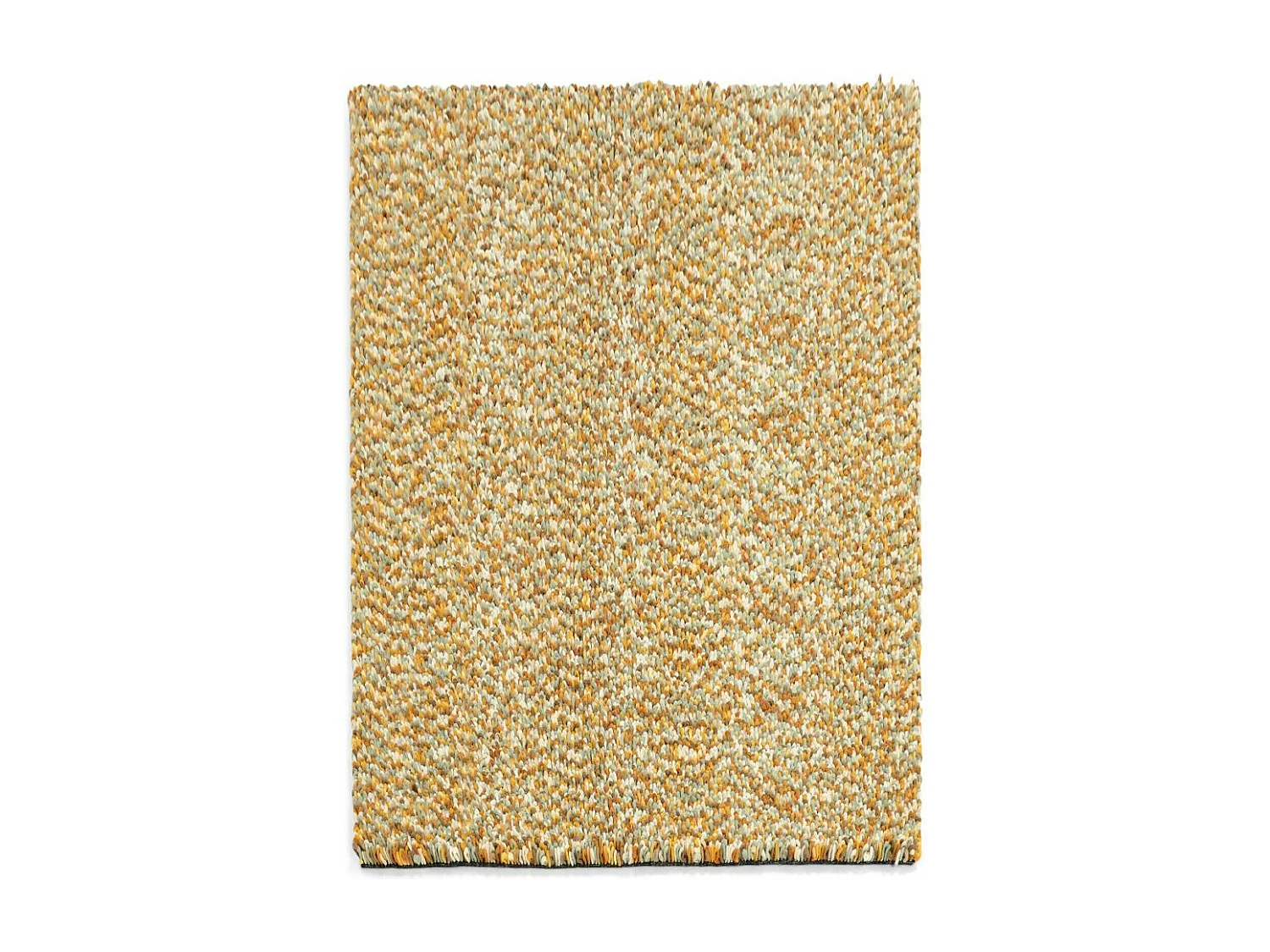 Tapis longs poils shaggy 250x350 rectangle tissé beige et gris en laine