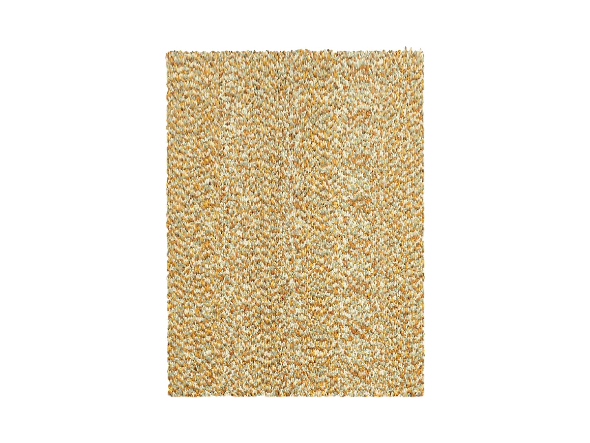 Tapis longs poils shaggy 250x350 rectangle tissé beige et gris en laine