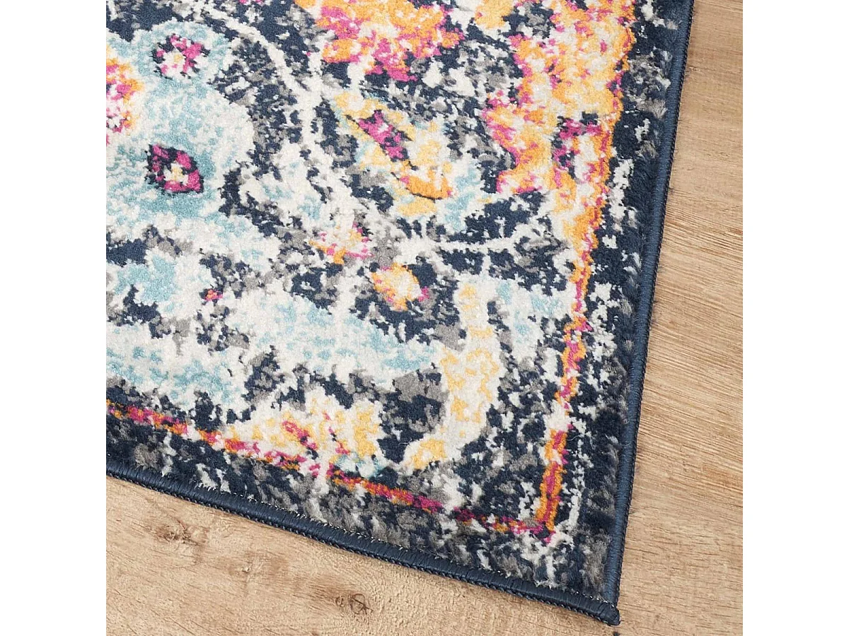 Tapis Vintage Oriental 160x220 cm - LYN3 MED - Couleur : multicolore rouge beige bleu