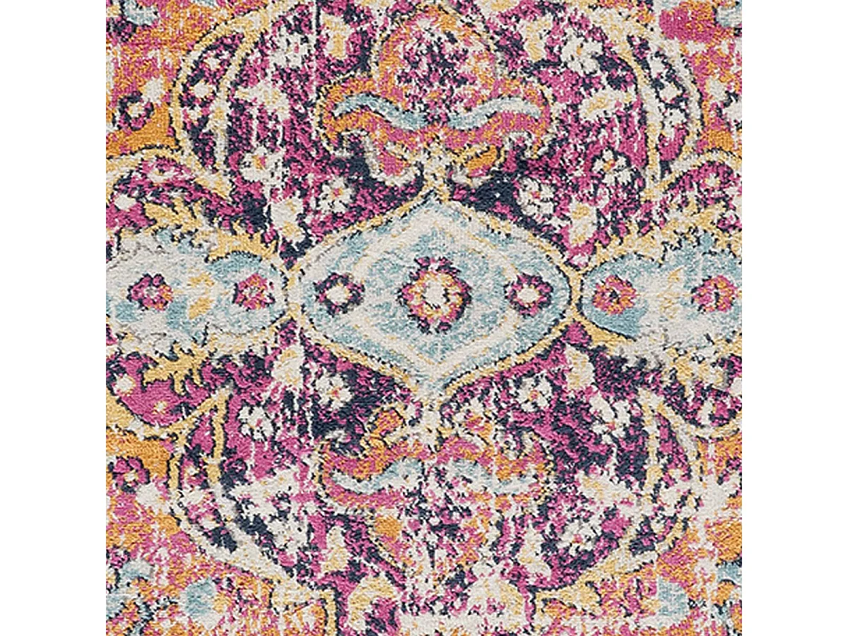 Tapis Vintage Oriental 160x220 cm - LYN3 MED - Couleur : multicolore rouge beige bleu