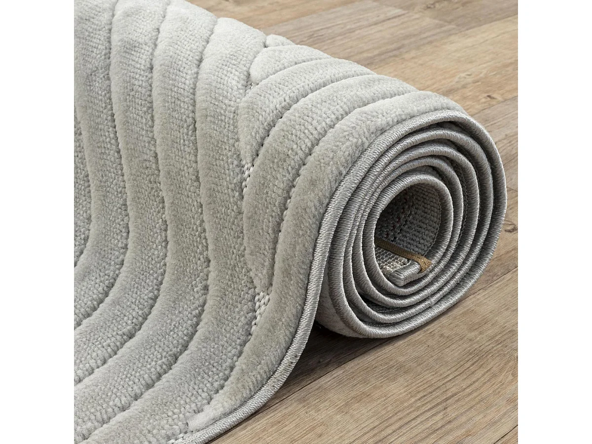 Grand tapis intérieur extérieur 240x340 en relief LYN14 ARC6EL Gris ton sur ton