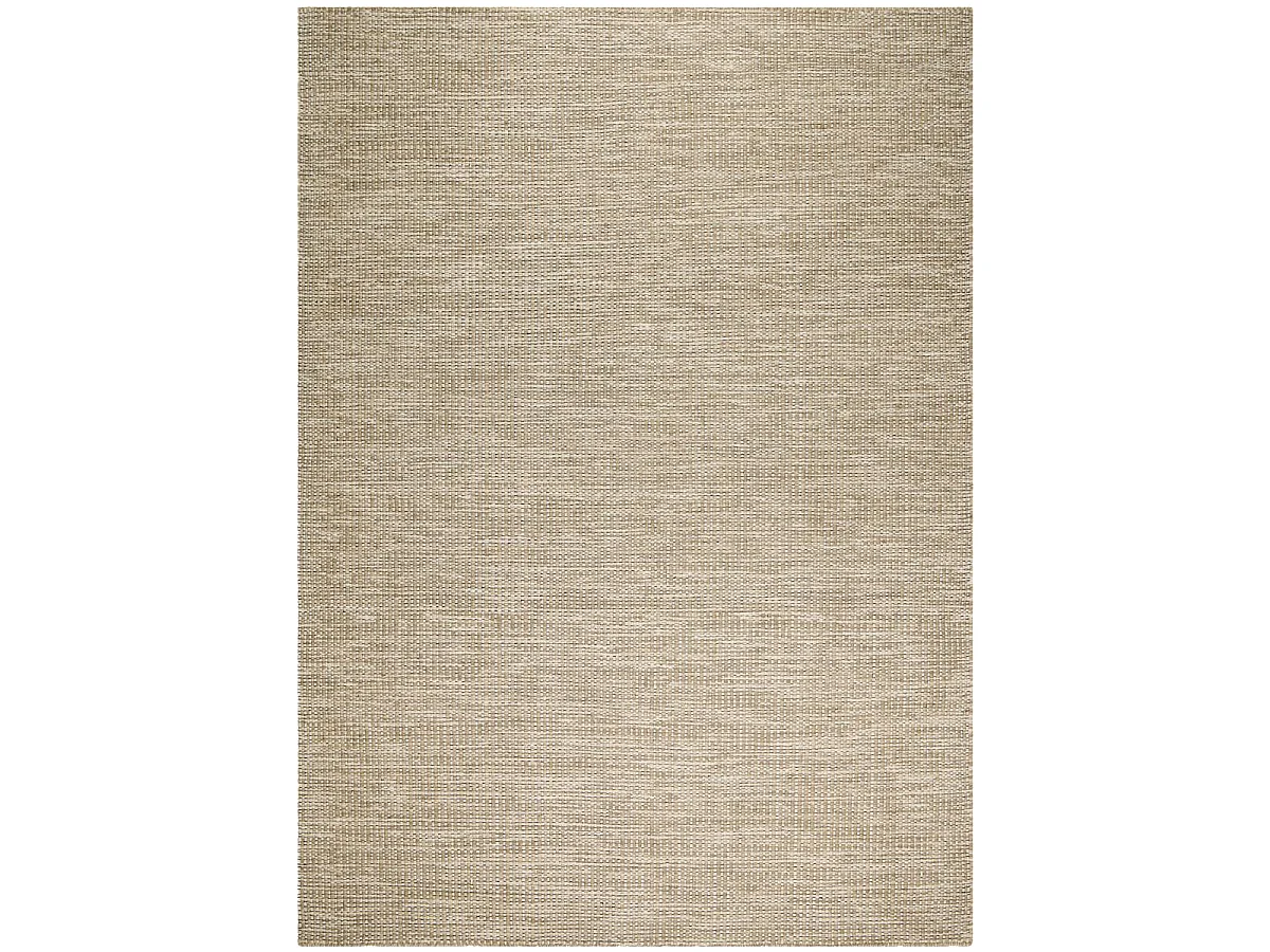Tapis kilim 170x240 rectangle fait main en laine beige motif uni LOOK 408