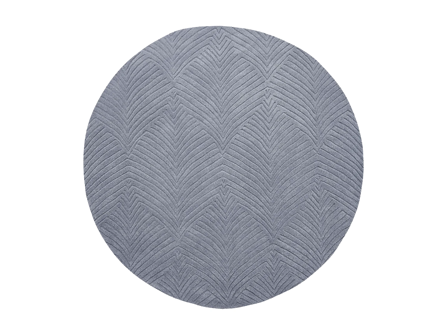 Tappeto rotondo Ø150cm realizzato a mano in finta lana tinta unita per soggiorno FOLIA