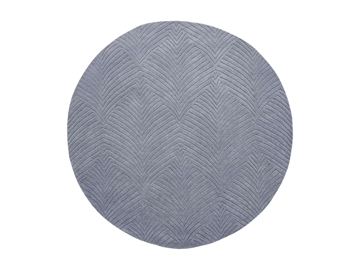 Tappeto rotondo Ø150cm realizzato a mano in finta lana tinta unita per soggiorno FOLIA