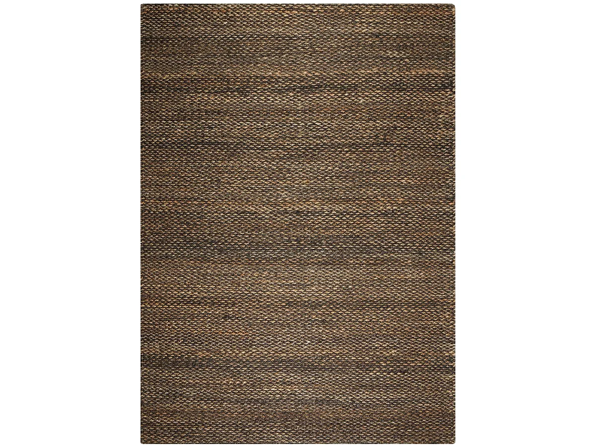 Tappeto Kilim 170x240 rettangolo realizzato a mano in canapa cioccolato a tinta unita