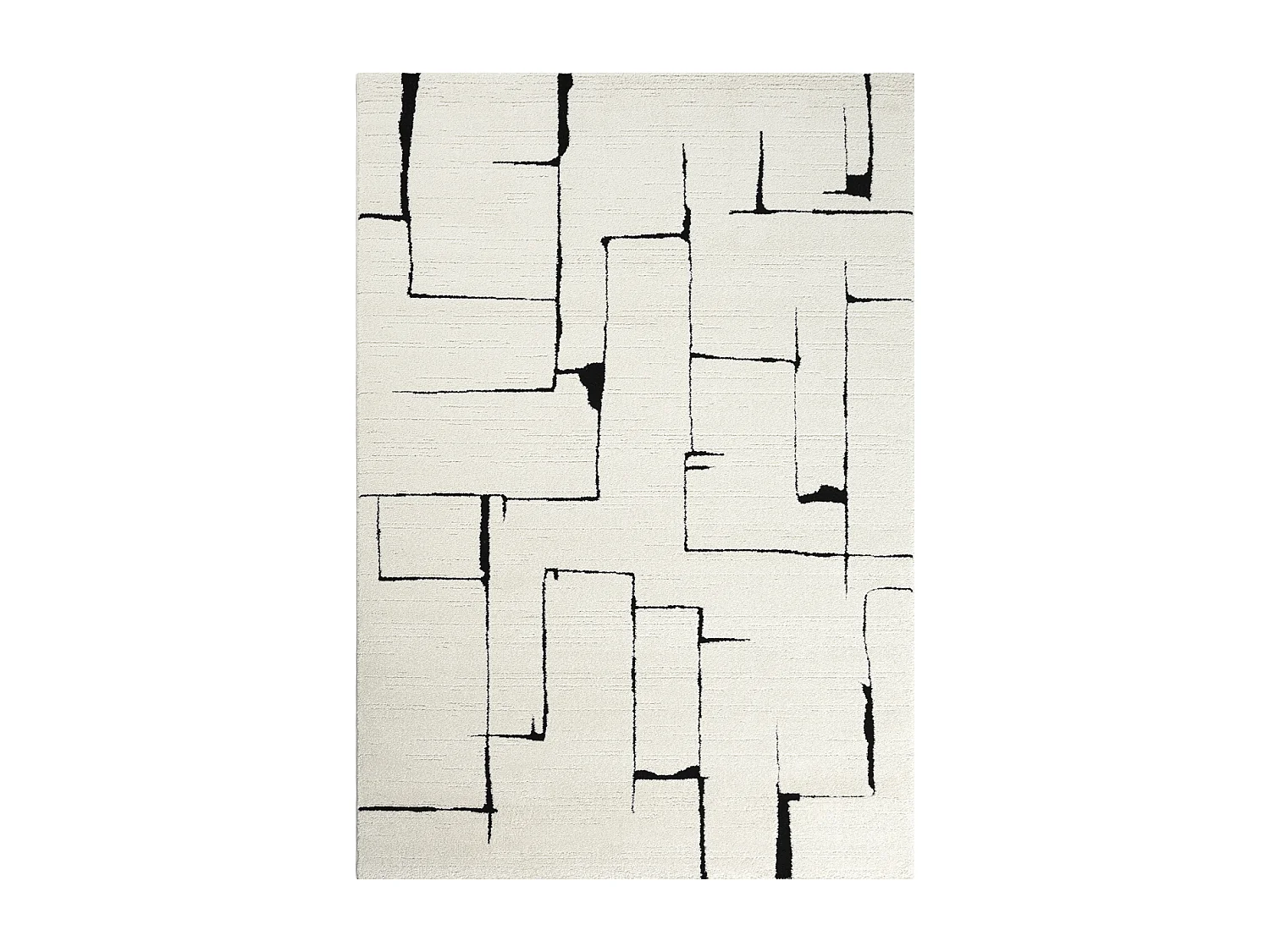 Tapis salon LYN9 BRINKI 200x290 cm Noir - Tapis Grand salon doux et soyeux