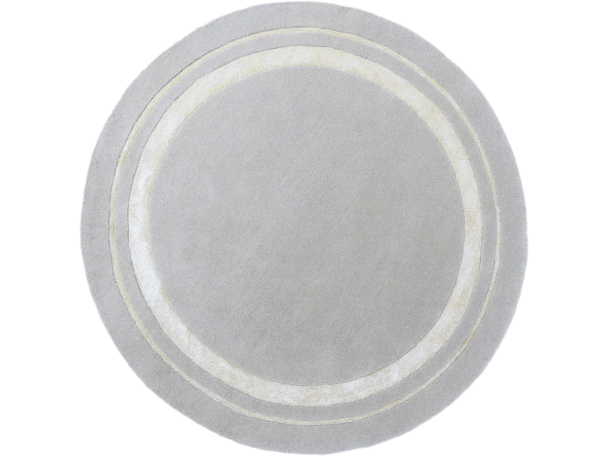 Tapis rond Ø200cm fait main en laine motif simple pour salle à manger REDOOK