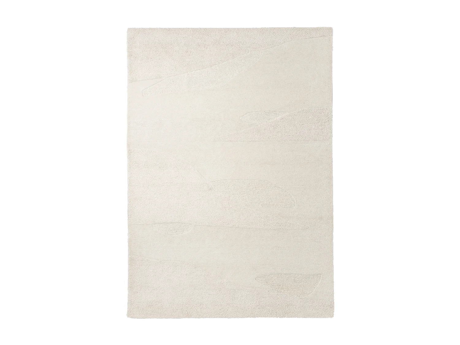 tappeto da palestra 160x230 realizzato a mano in lana panna fantasia rettangolare finto unito