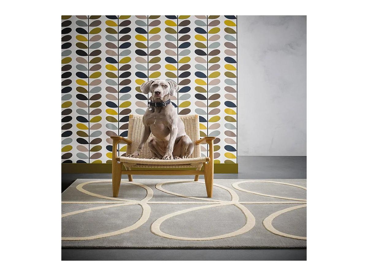 tapis salle à manger 250x350 fait à la main en laine gris et crème