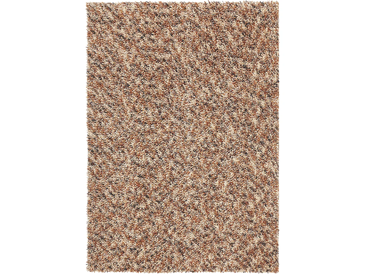 Tapis shaggy 200x300 rectangle tissé crème en laine motif faux uni DOTS