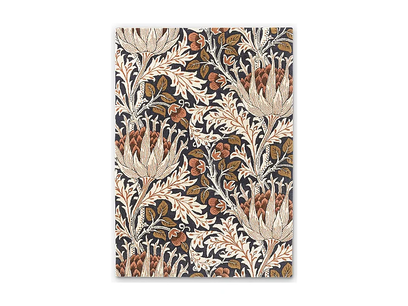 tapis chambre 170x240 fait à la main en laine orange et saumon motif floral