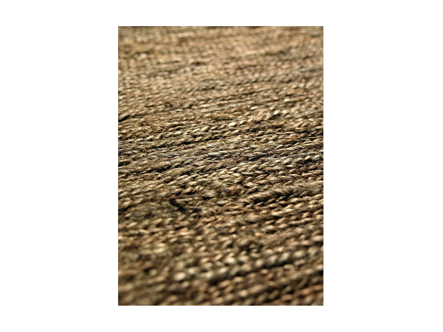 Tapis kilim 170x240 rectangle fait main en chanvre marron motif uni LOOK 601