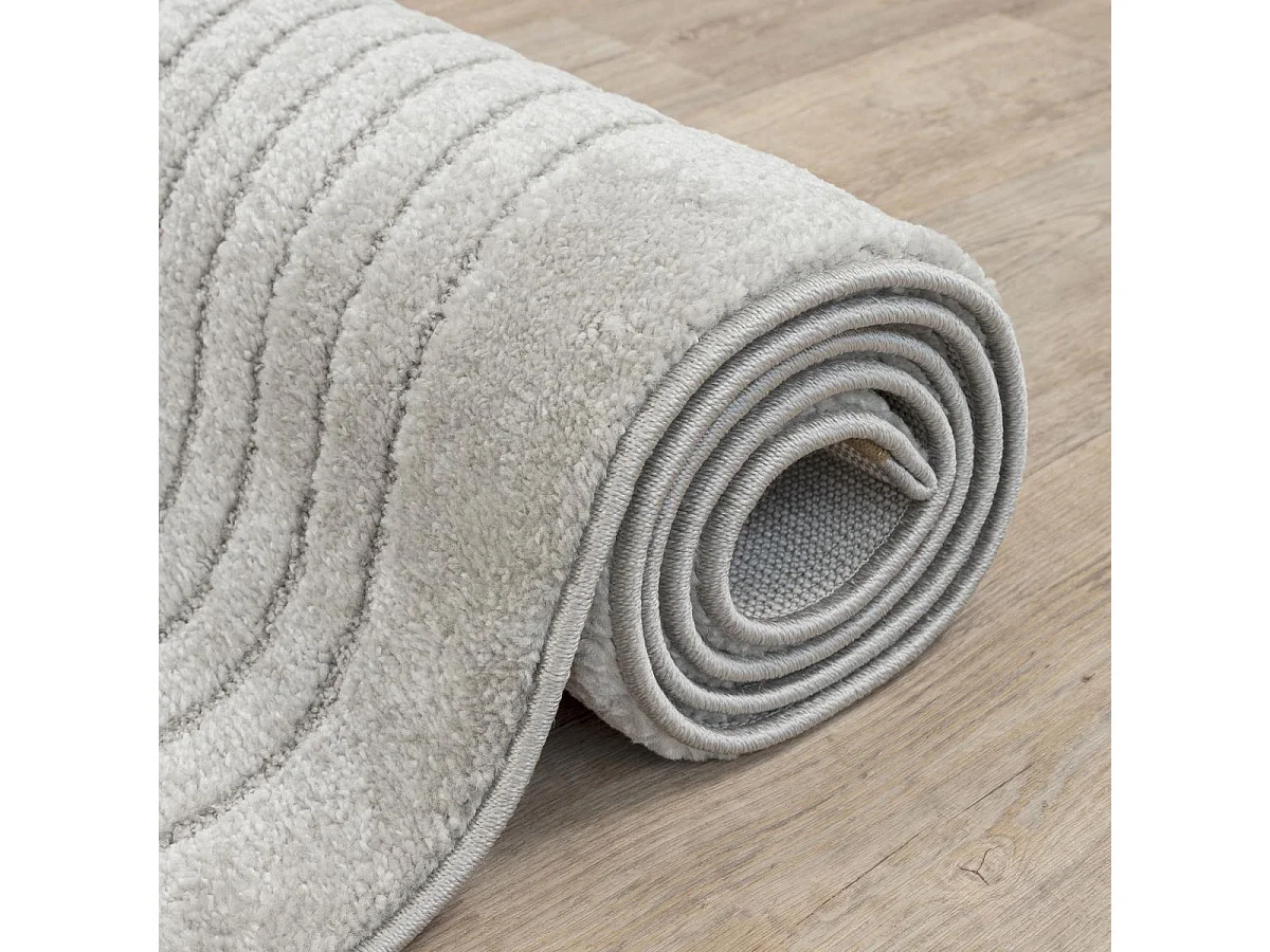 Tapis salon DEMILU 240x340 cm Gris - Tapis Salle à manger doux et soyeux