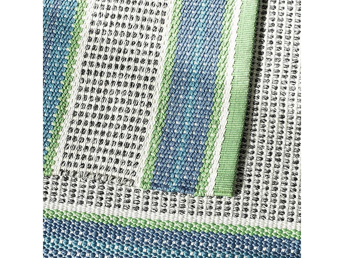 tapis chambre 160x260 fait à la main bleu et gris rectangle motif géométrique