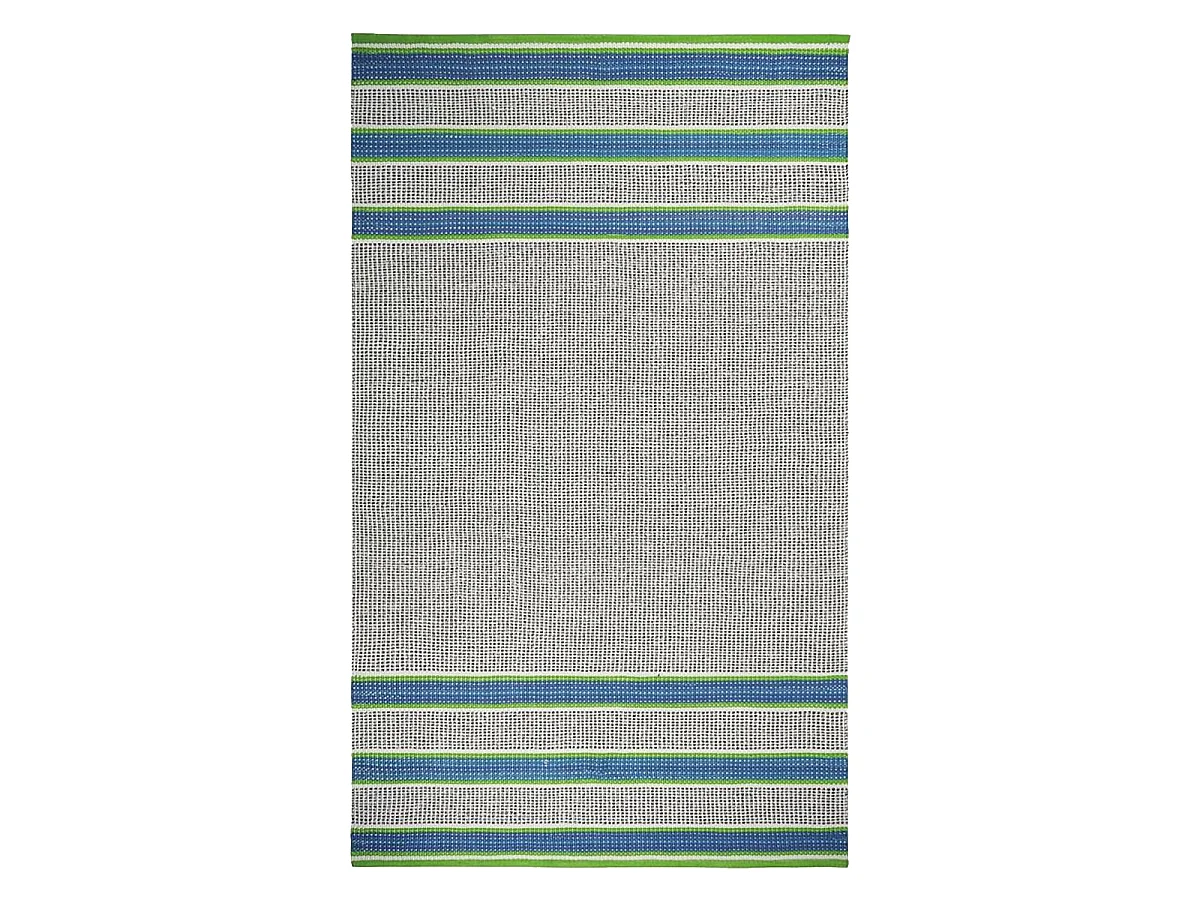 tapis chambre 160x260 fait à la main bleu et gris rectangle motif géométrique