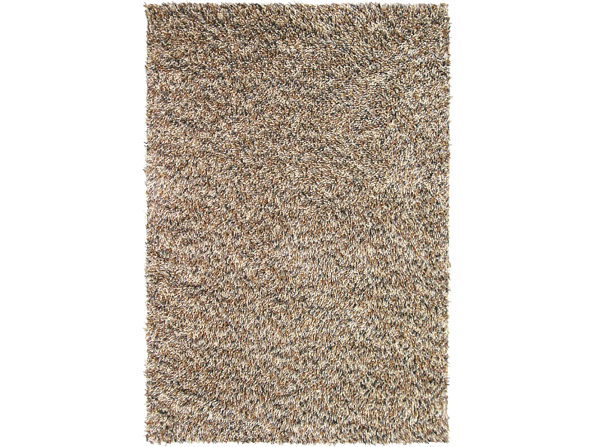 Tapis shaggy 200x300 rectangle tissé crème en laine motif faux uni ROCKS