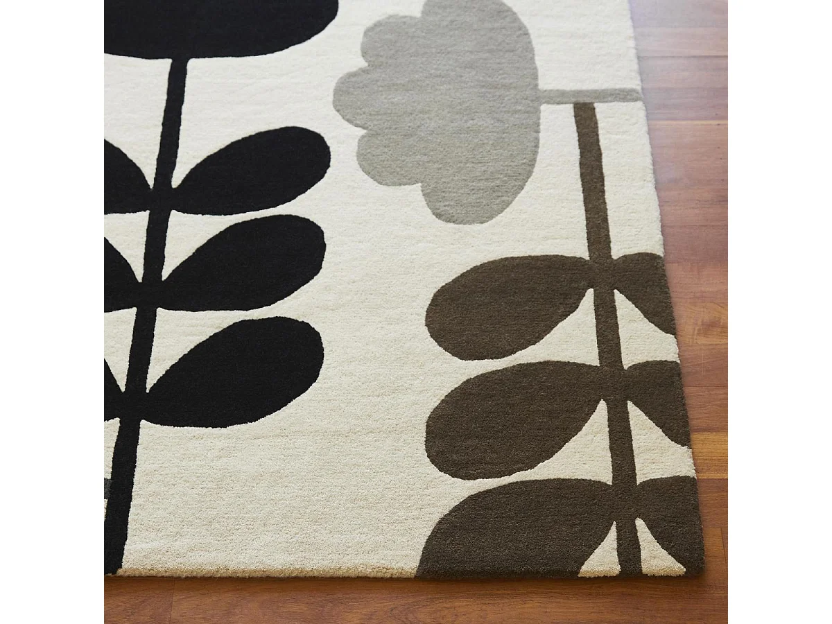 tapis chambre 160x230 fait à la main en laine beige et vert motif seventies