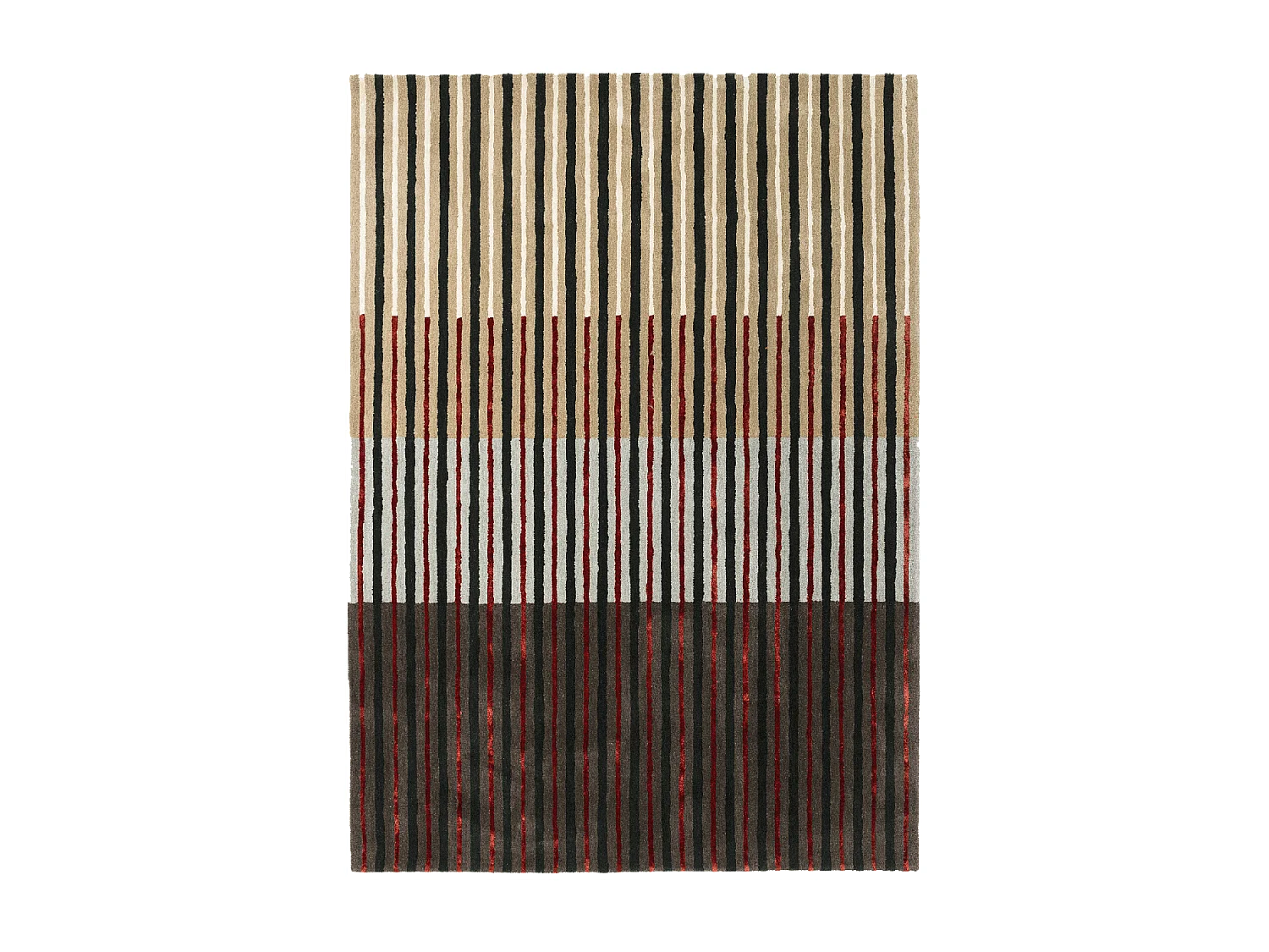 tappeto per camera da letto 140x200 realizzato a mano in lana grigia e verde a disegno geometrico