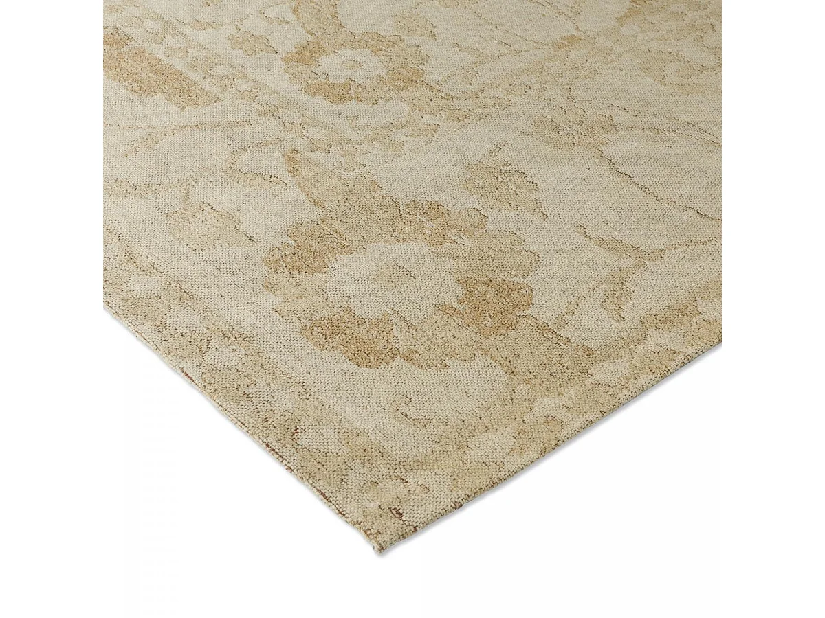 tapis chambre 140x200 fait main en coton or rectangle motif floral NEWBOR