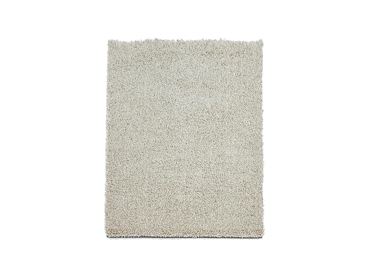 Tapis longs poils shaggy 140x200 rectangle tissé gris et beige en laine