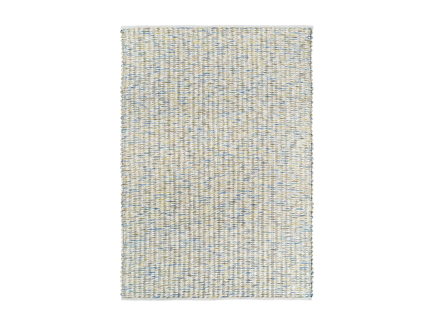 Tapis kilim 160x230 rectangle fait main en laine bleu et blanc motif faux uni