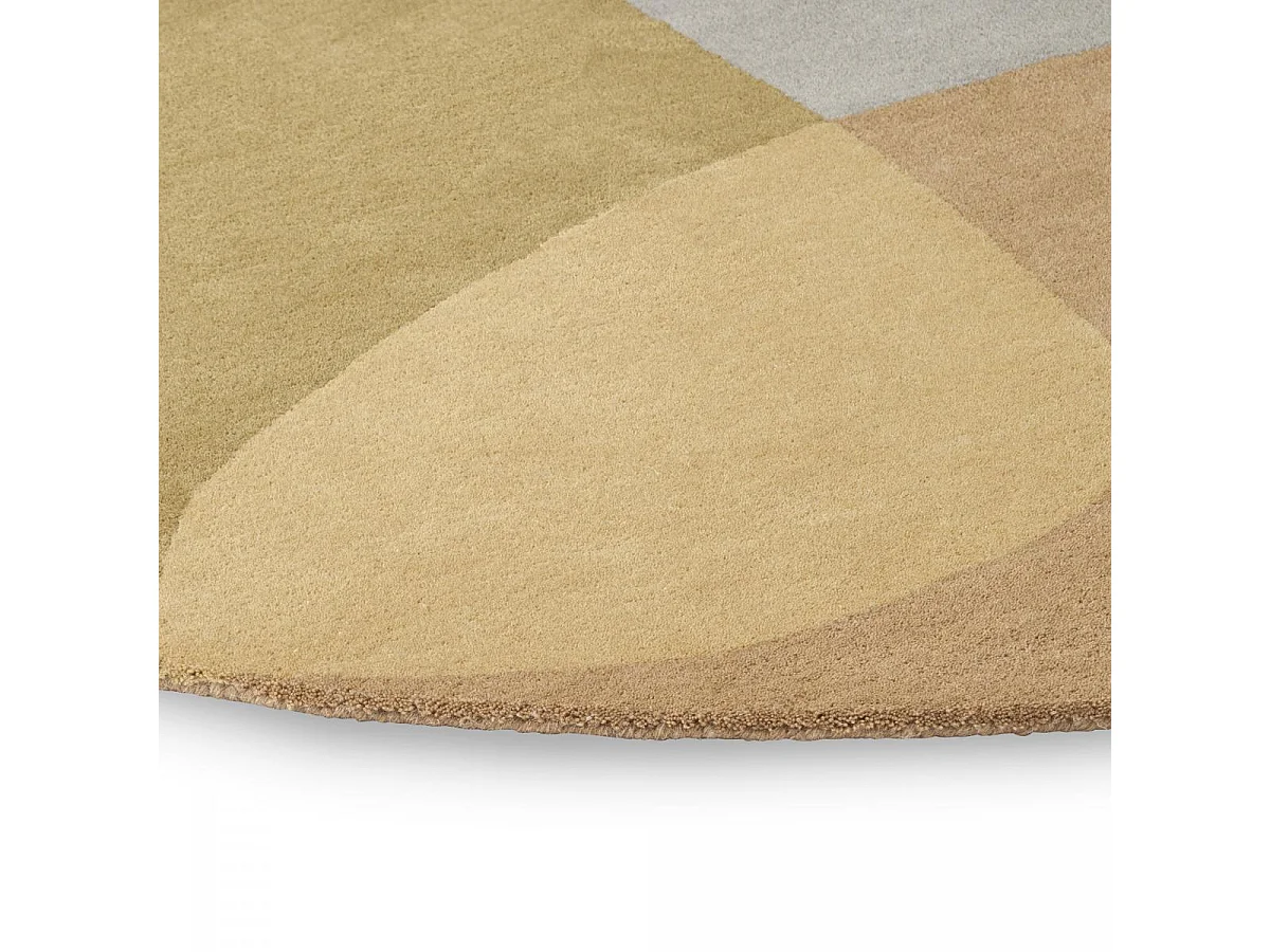 tapis chambre 160x230 fait à la main en laine gris et vert ovale motif abstrait