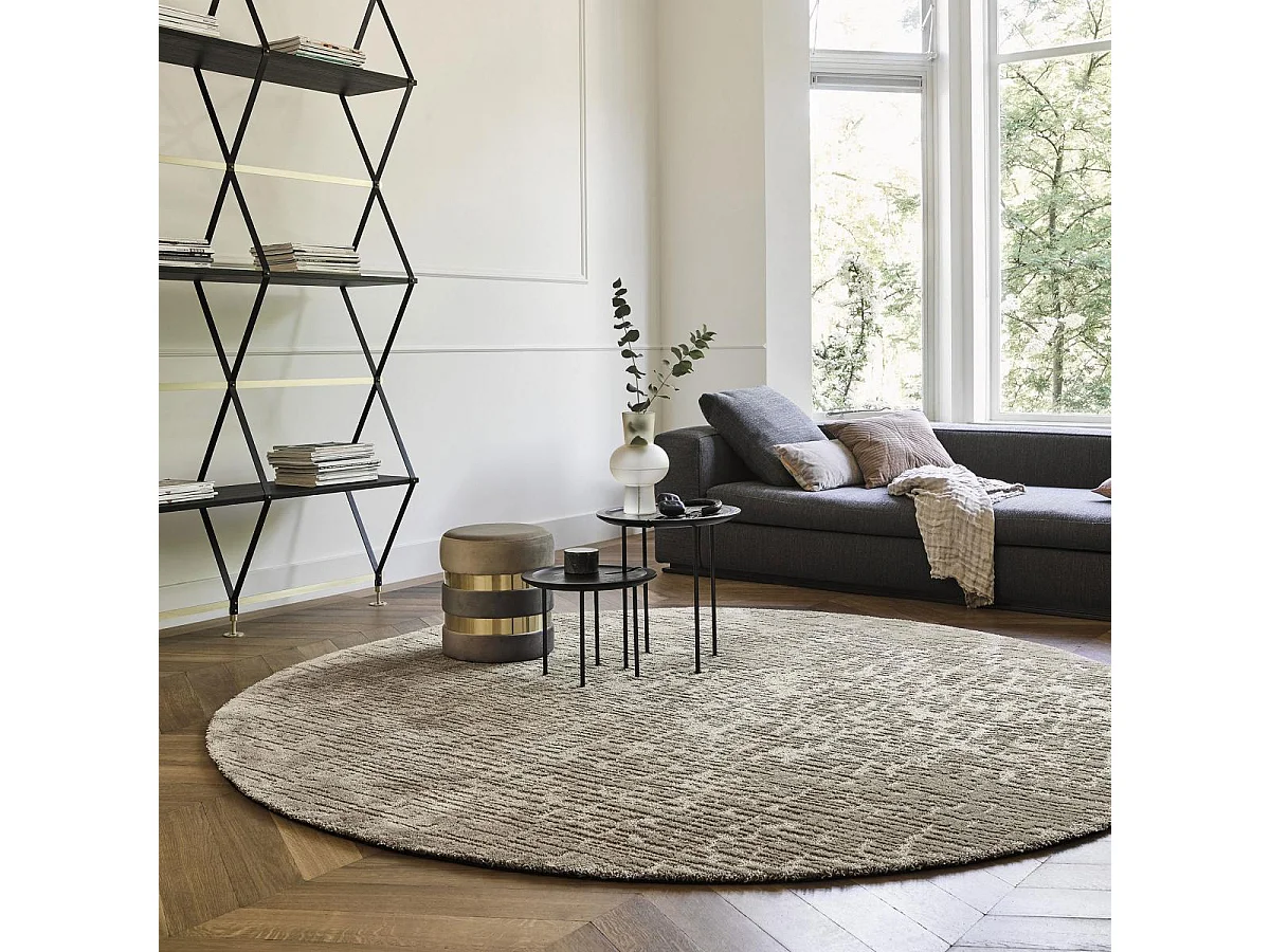 tapis chambre 170x240 tufté en laine beige rectangle motif géométrique TWINSET