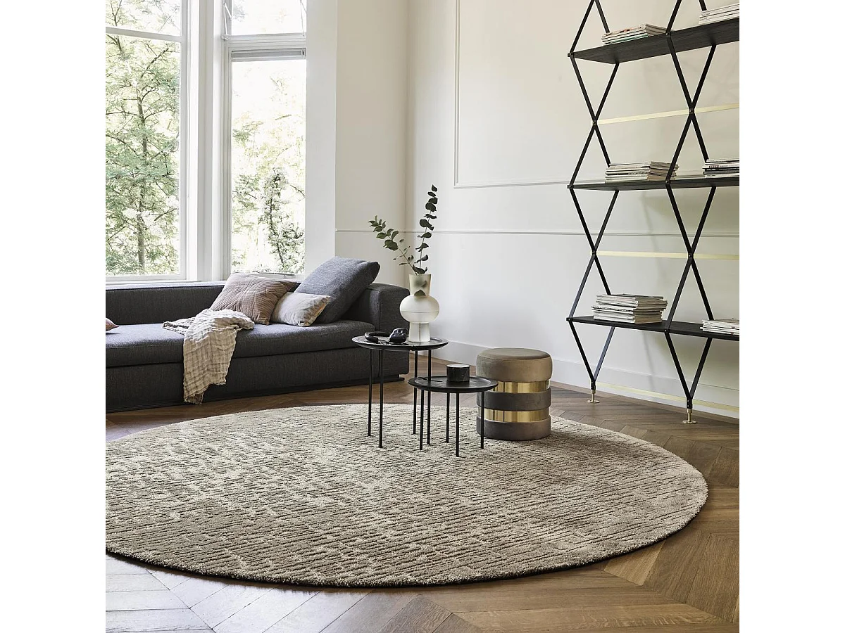 tapis chambre 170x240 tufté en laine beige rectangle motif géométrique TWINSET