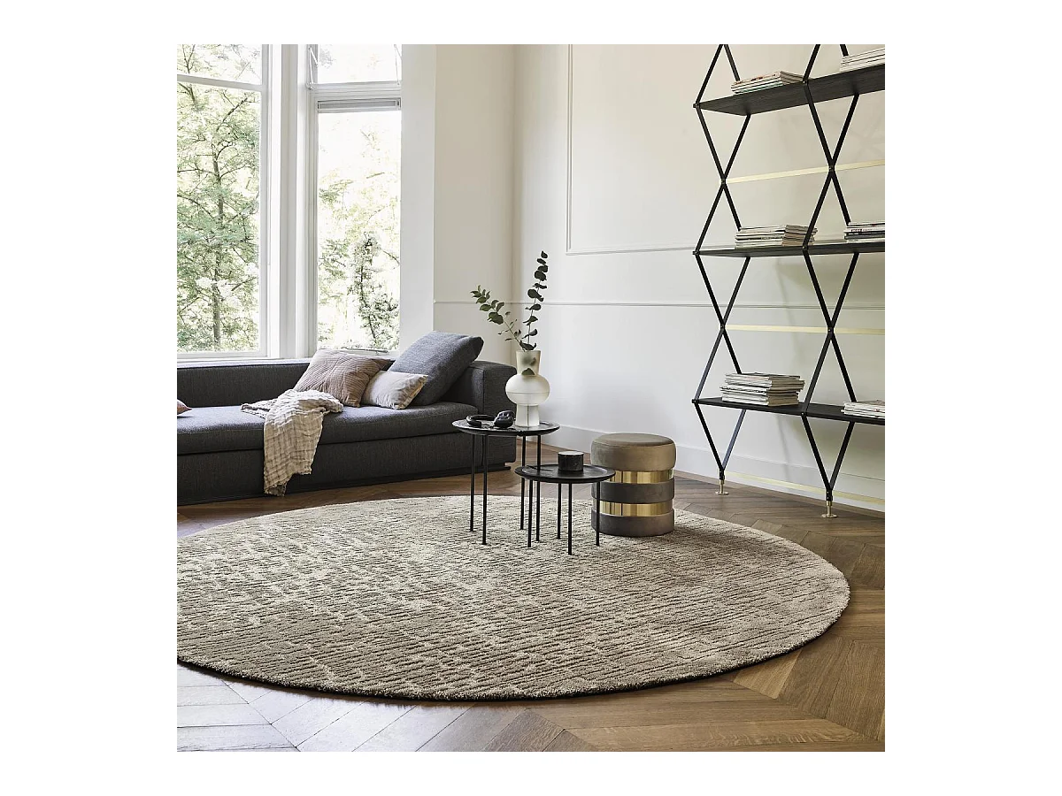 tapis chambre 170x240 tufté en laine beige rectangle motif géométrique TWINSET