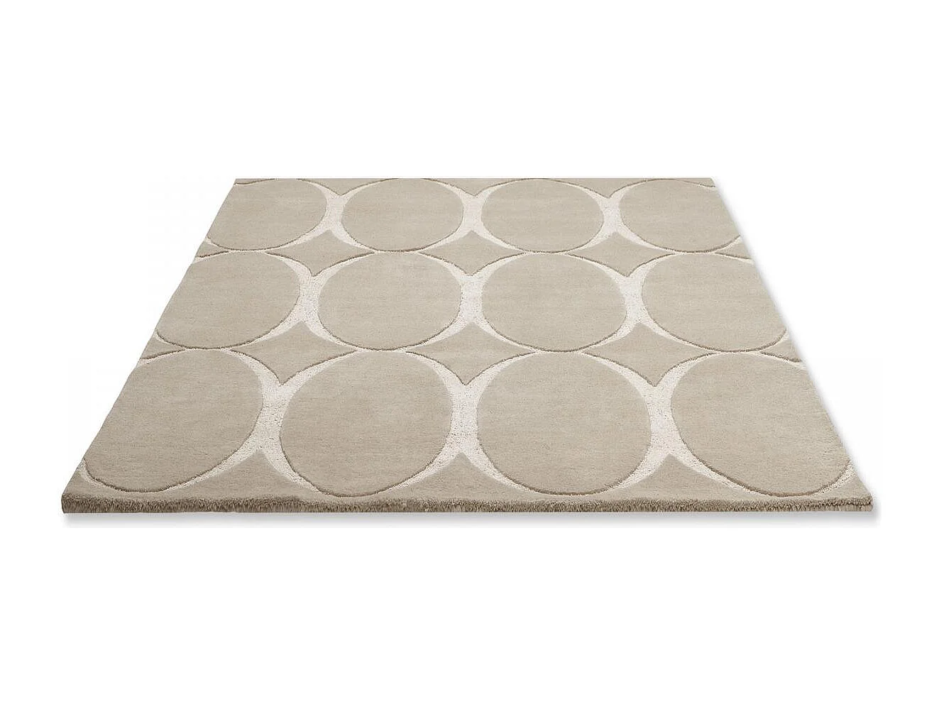 tappeto per sala da pranzo 250x350 realizzato a mano in lana beige rettangolo modello semplice