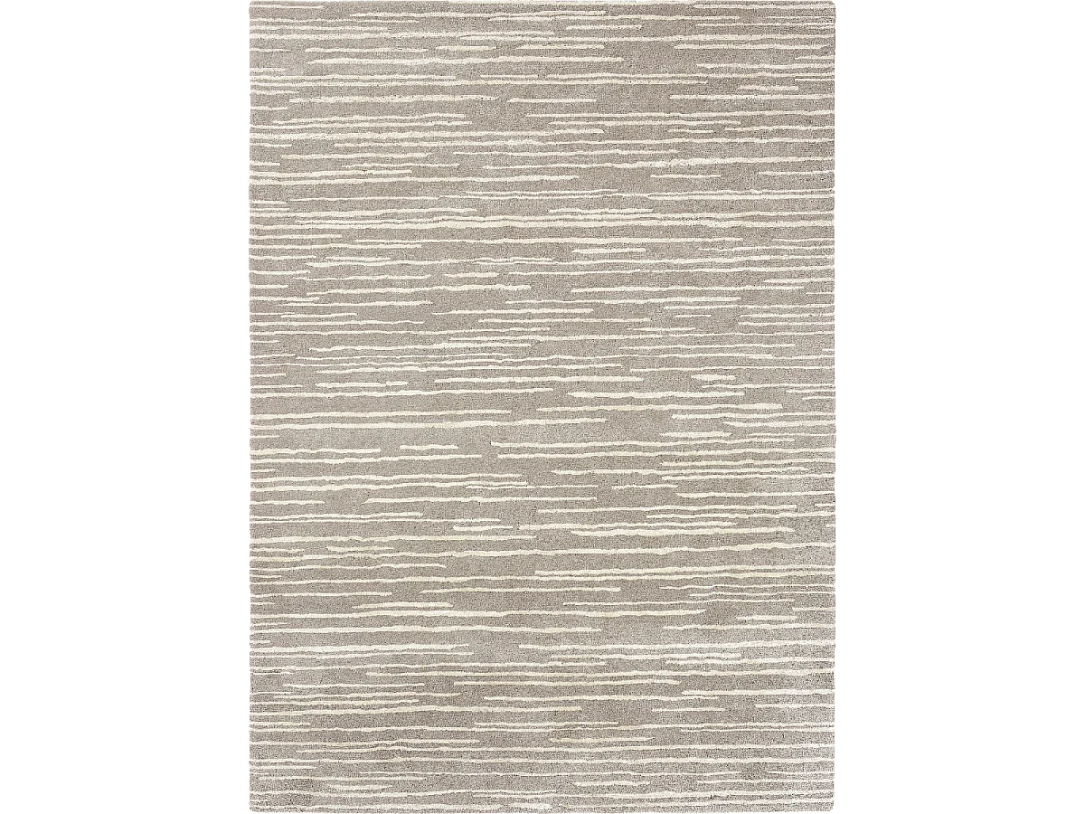 tapis chambre 170x240 fait à la main en laine beige rectangle motif faux uni