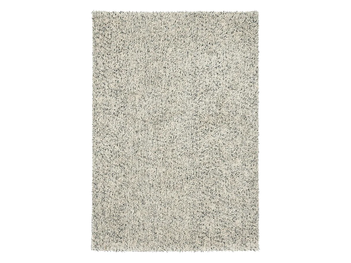 Tapis longs poils shaggy 140x200 rectangle tissé beige et bleu en laine