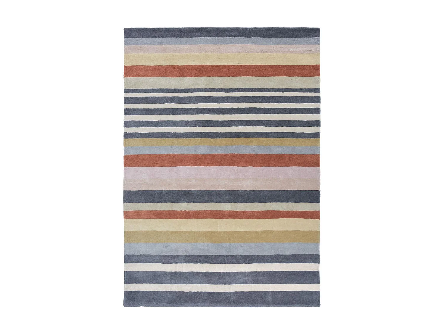 tapis salon 200x280 fait à la main en laine mutlicolore motif géométrique