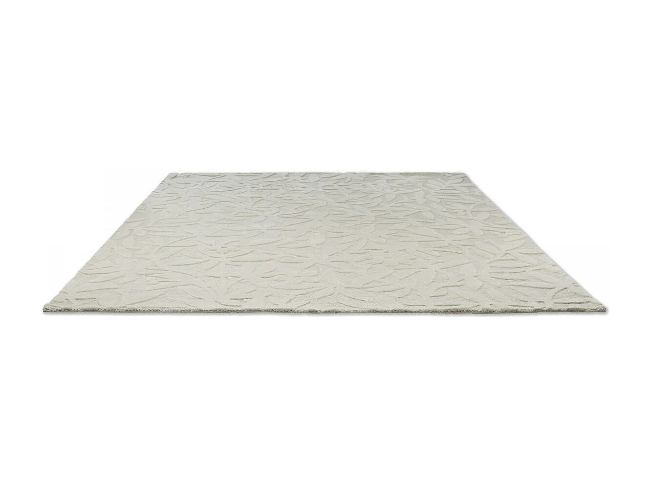 tapis salon 170x240 fait main en laine gris rectangle motif floral CLEAVERS