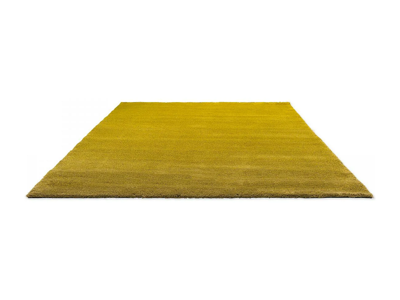 tapis salon 170x240 tufté en laine jaune et vert rectangle motif faux uni SHADELO