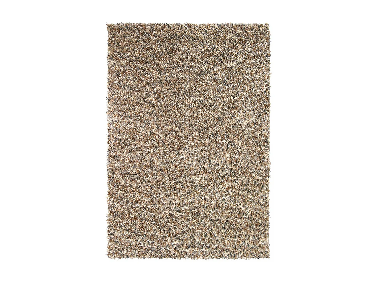 Tapis shaggy 170x240 rectangle tissé crème en laine motif faux uni ROCKS