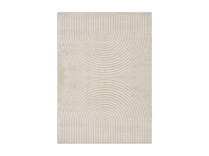 Tapis salon DEMILU 80x150 cm Beige - Tapis Entrée doux et soyeux