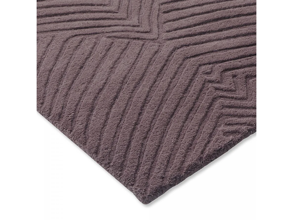 tapis entrée 120x180 fait à la main en laine bordeaux rectangle motif faux uni