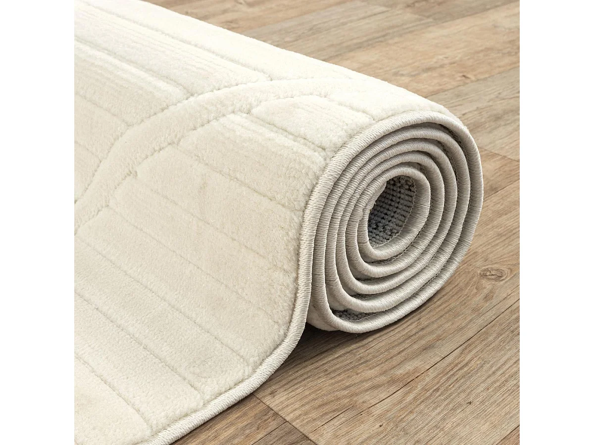 Tapis intérieur extérieur 80x150 en relief LYN14 TENDIA Crème ton sur ton