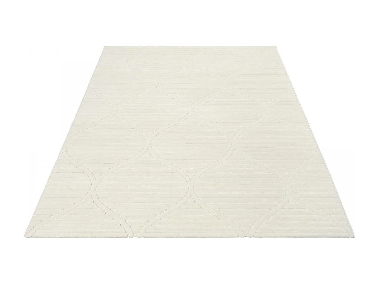 Tapis intérieur extérieur 80x150 en relief LYN14 TENDIA Crème ton sur ton
